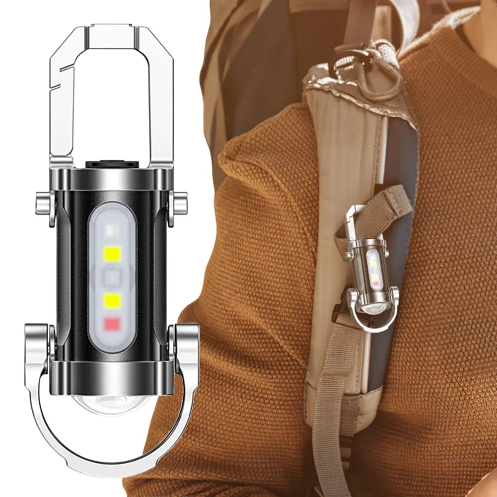 USB Rechargeable Ultralight Pocket Lamp for Outdoor, Multifunctional Portable Torch