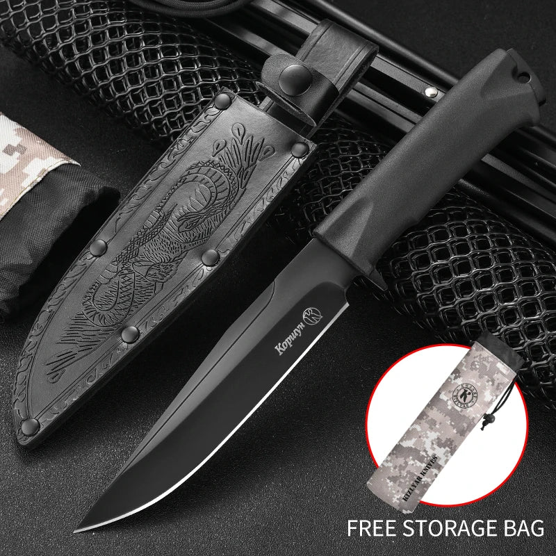 Beige or Black Knife for Hunting, Hiking and Exploration