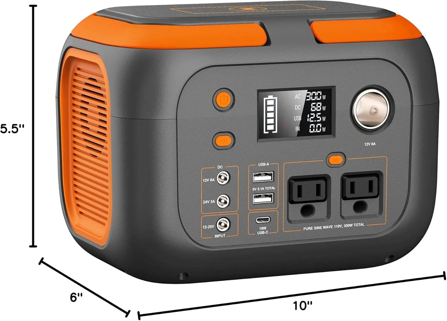 Portable Power Station 600W 300W 200W Solar Generator with 110V AC Outlets for Camping