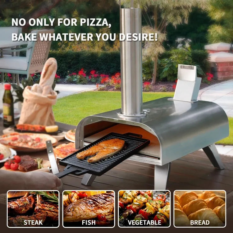 12 Inch Portable Multi Fuel Outdoor Pizza Oven