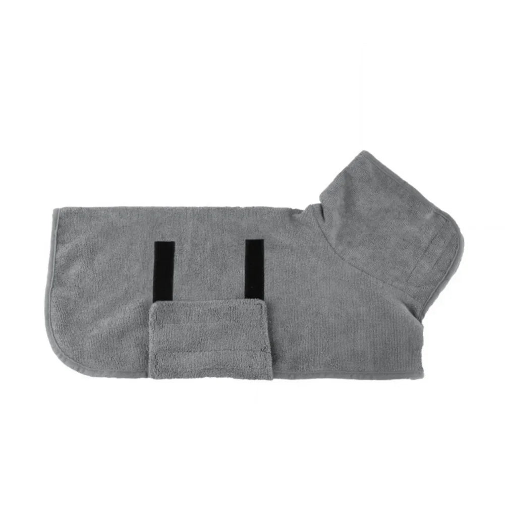 Quick-Dry Absorbent Dog Bathrobe with Adjustable Fit
