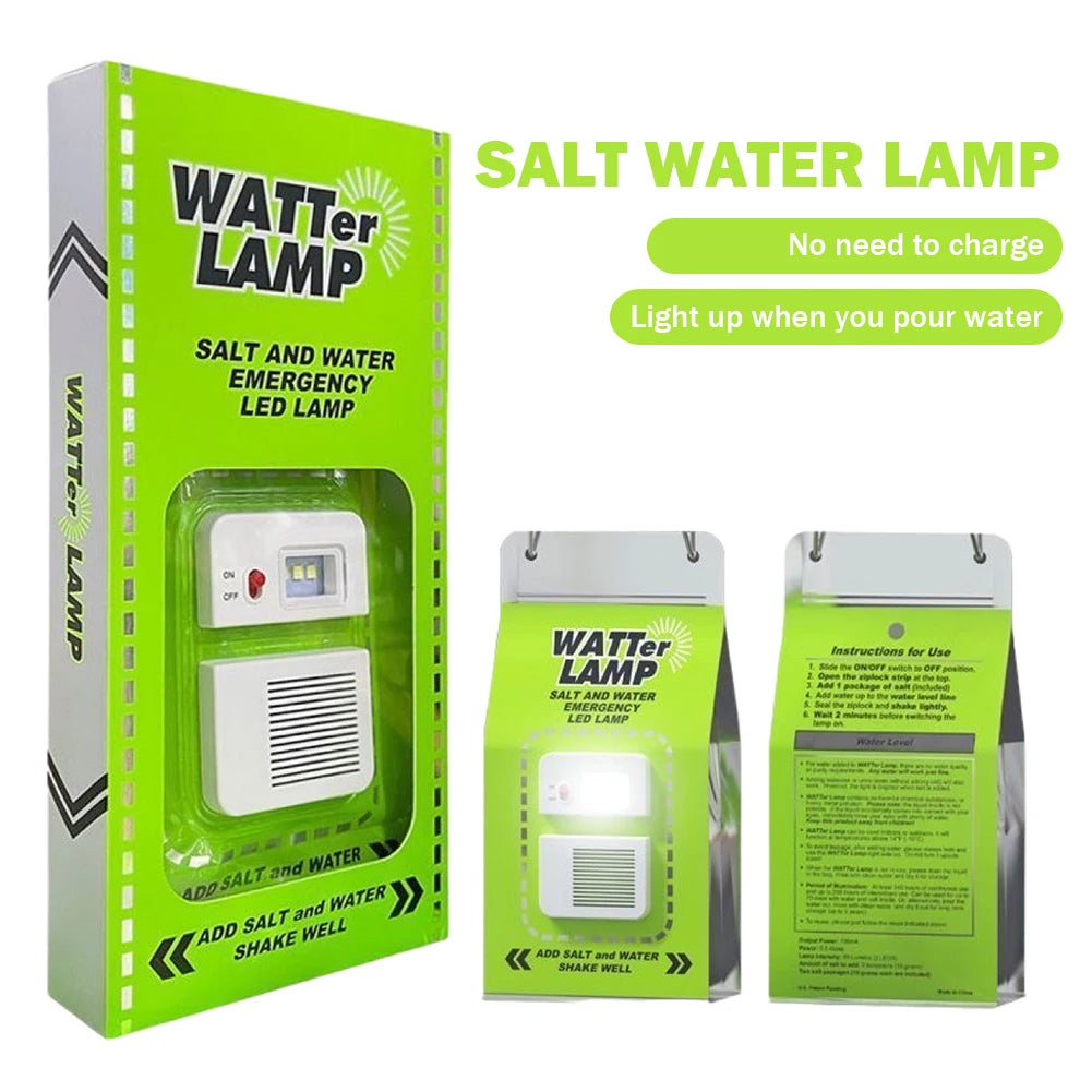 Portable LED Salt Water Emergency Lamp Waterproof and Reusable