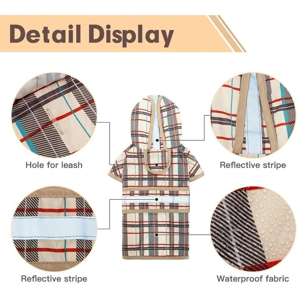 Waterproof Hooded Dog Raincoat for Large Breeds