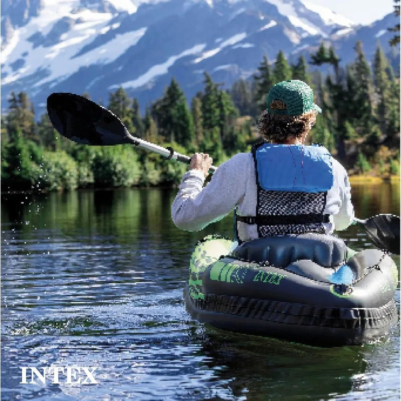 One Person Inflatable Kayak Set with Seat and Oar