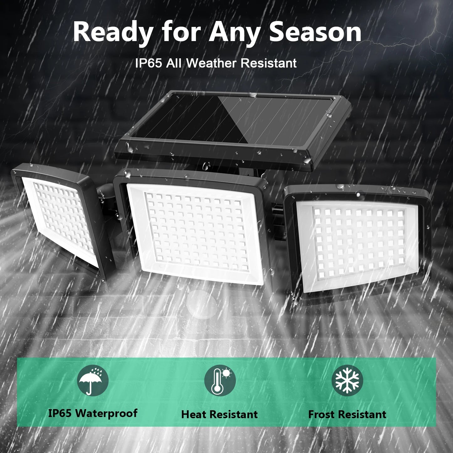 Solar Motion Sensor Safety Light with Remote Control, can attach to a tree