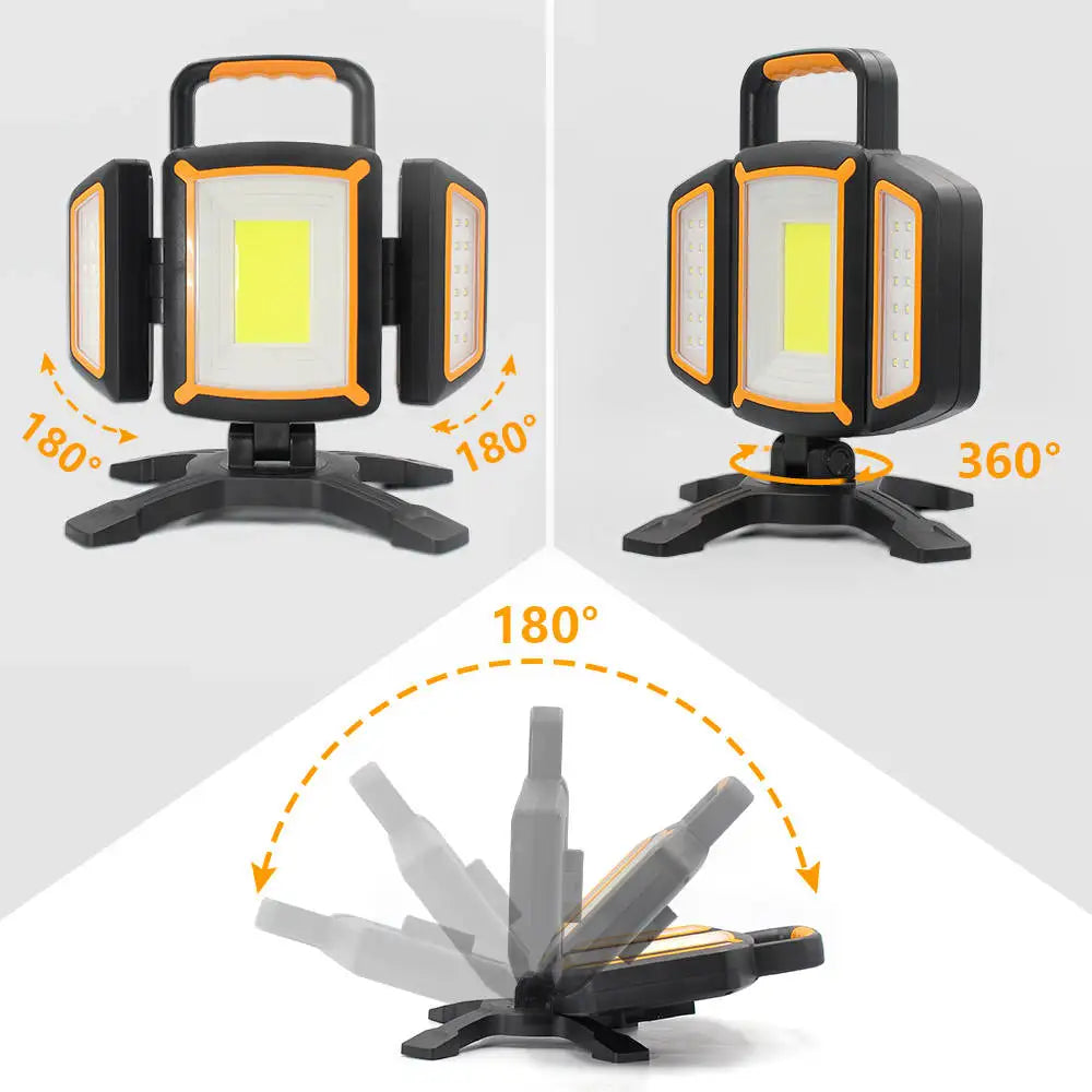 30W Rechargeable Work Light 3000 Lumen Magnetic Work Light Battery Powered Portable Workshop Garage Camping Car Repairing