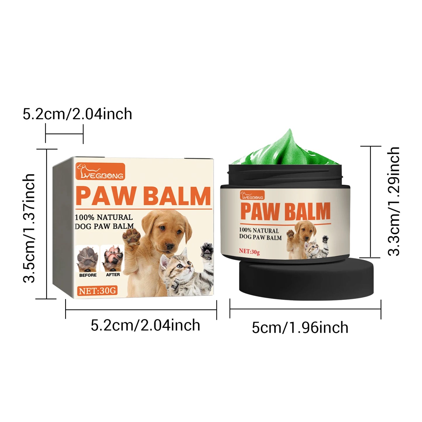 Pet Paw Soothing Cream for Dogs and Cats 30g Moisturizing and Skin Repair