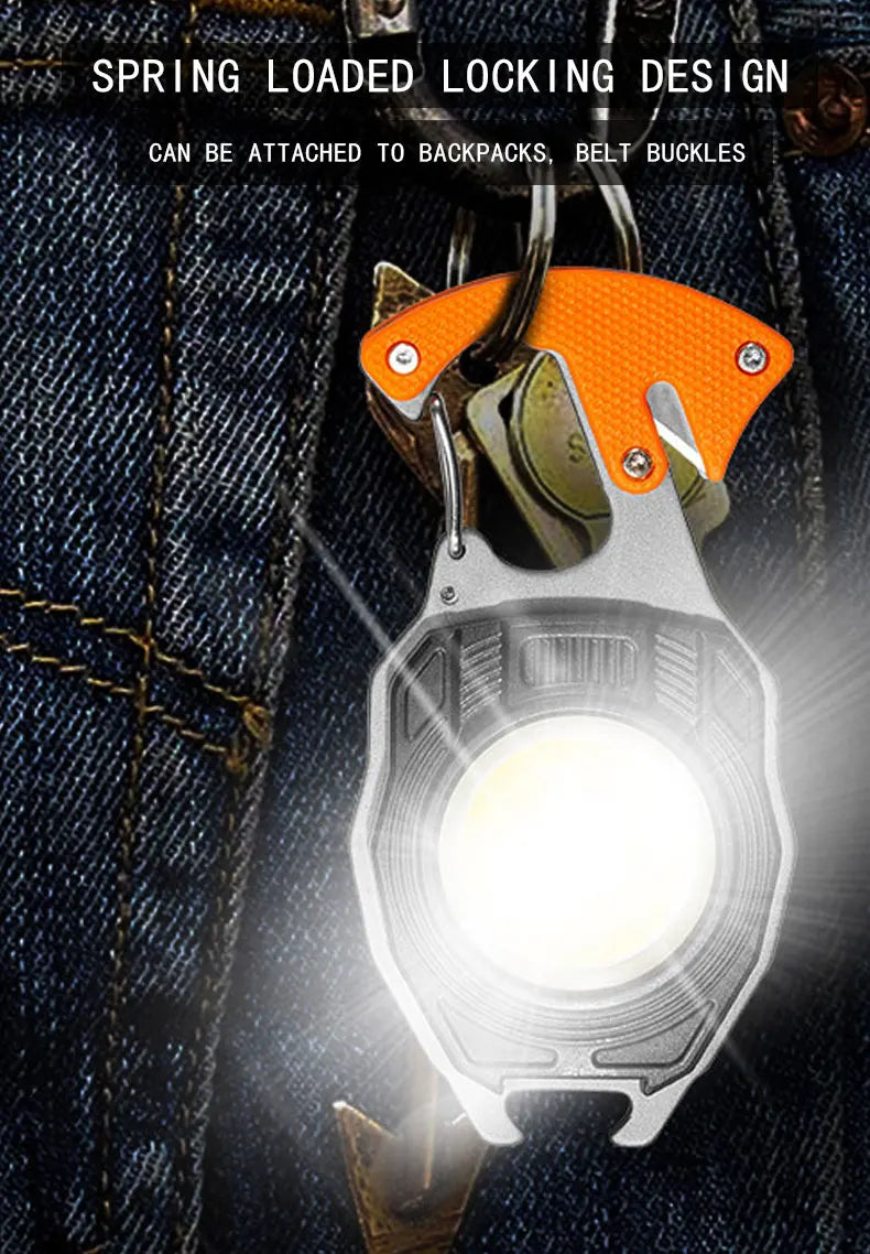 Multi-Functional Keychain Flashlight with Bottle Opener & Emergency Whistle