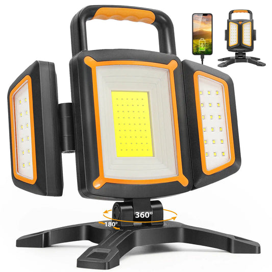30W Rechargeable Work Light 3000 Lumen Magnetic Work Light Battery Powered Portable Workshop Garage Camping Car Repairing