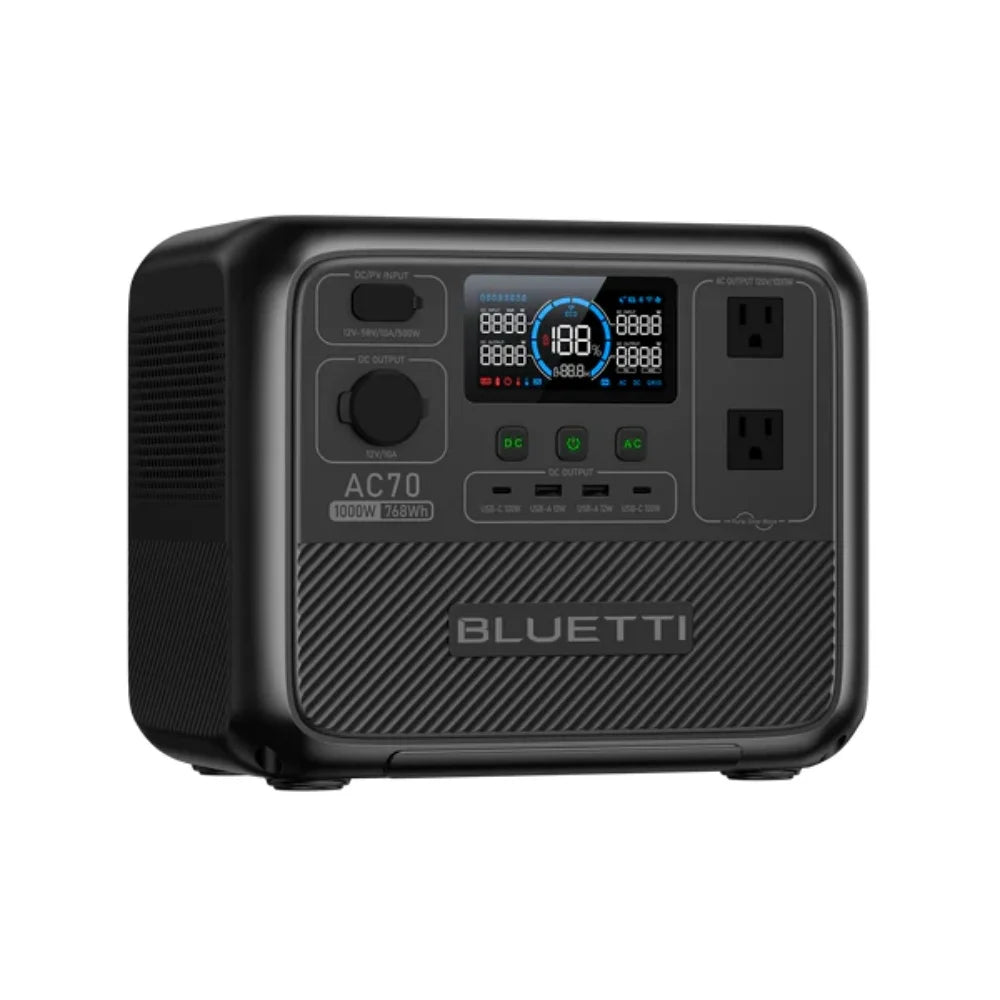 BLUETTI AC70 Portable Power Station with Solar Panel US Plug