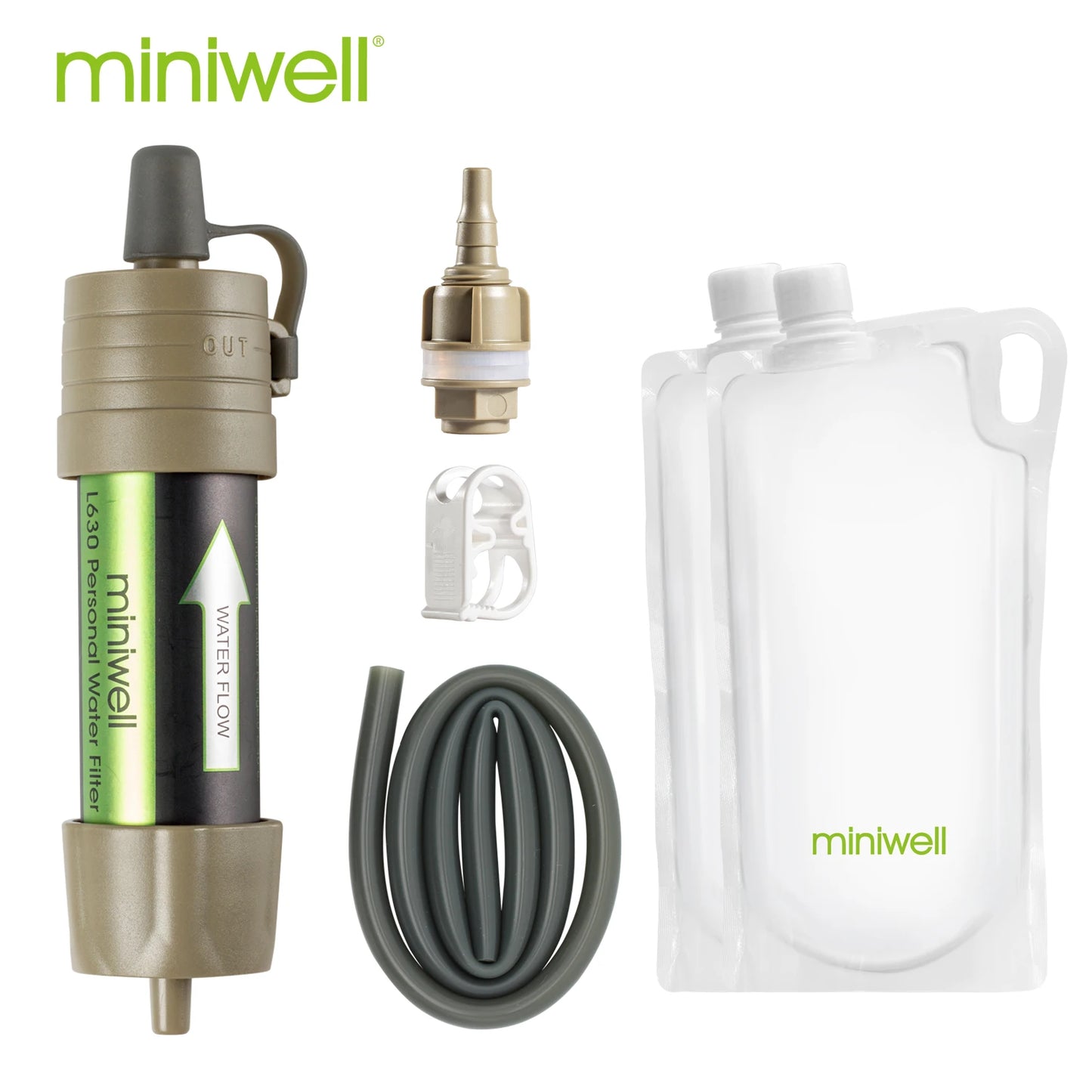 Miniwell Personal Water Filter Straw for Camping and Survival