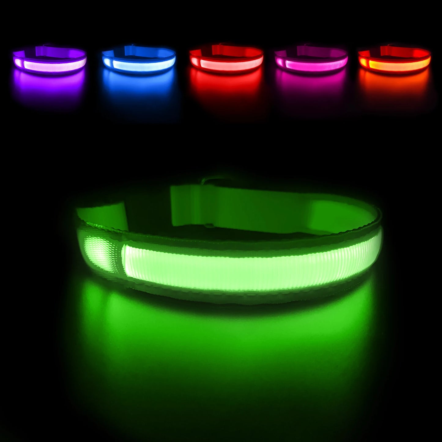 LED Glow Dog Collar Waterproof Light Up Safety Collar
