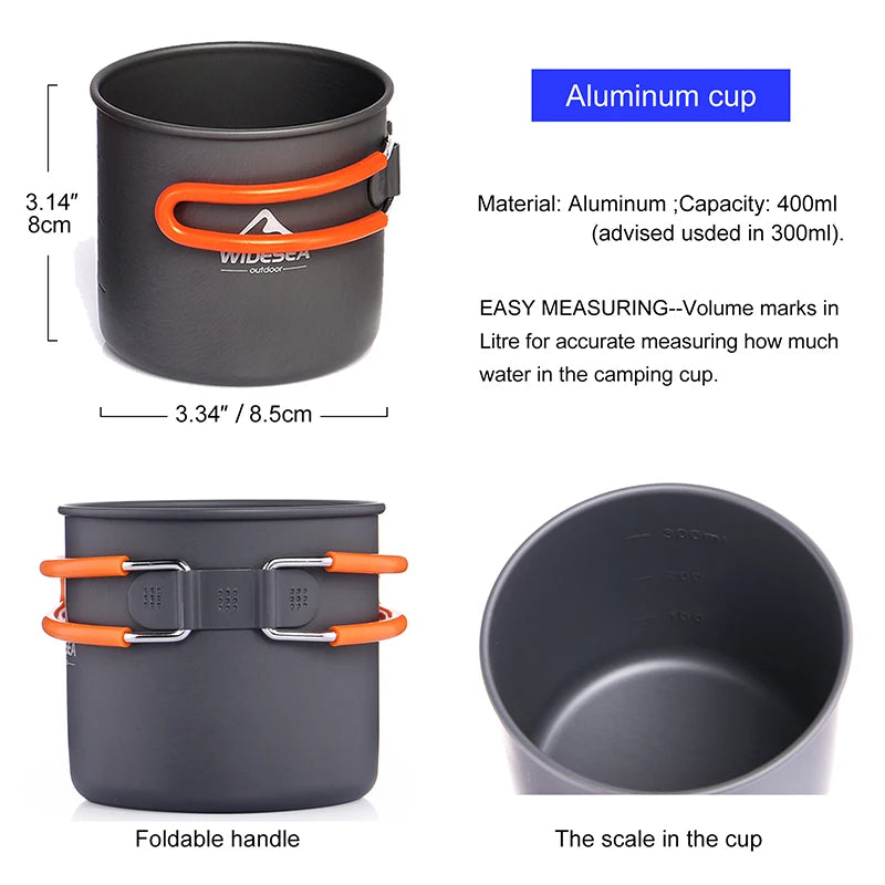 Portable Camping Cookware and Stove Set