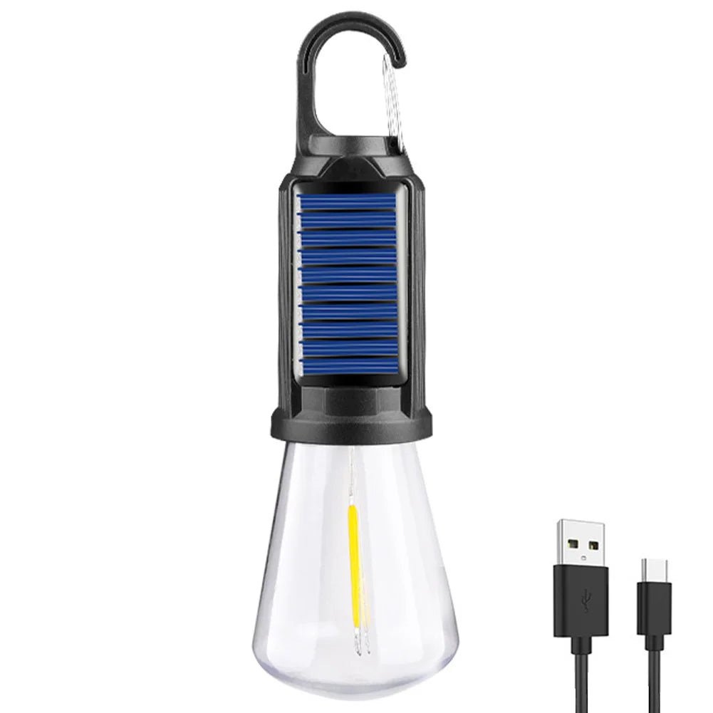 Solar-Powered LED Camping Lantern USB Rechargeable