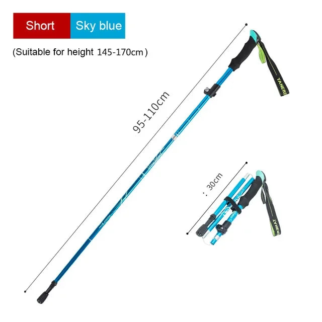 Trekking Stick Folding Poles Camping Ultralight Hiking Stick