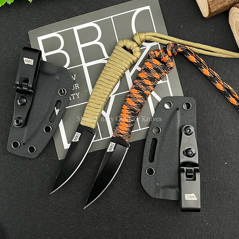 Compact Fixed Blade Knife with Sheath and Nylon Handle