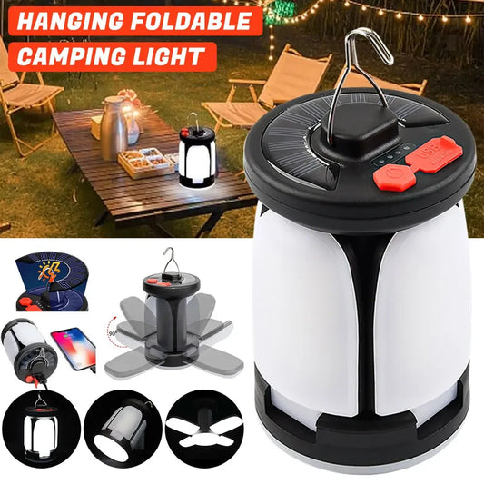 USB Rechargeable Solar Camping Light | Portable Tent Lamp for Outdoor Hiking