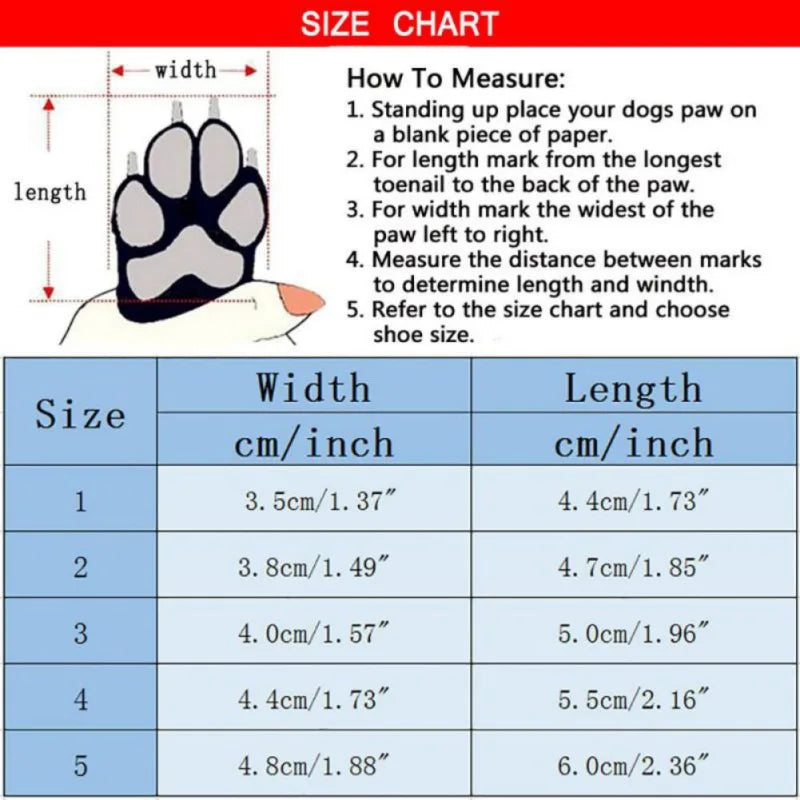 Winter Dog Snow Boots Waterproof Non-Slip Pet Shoes