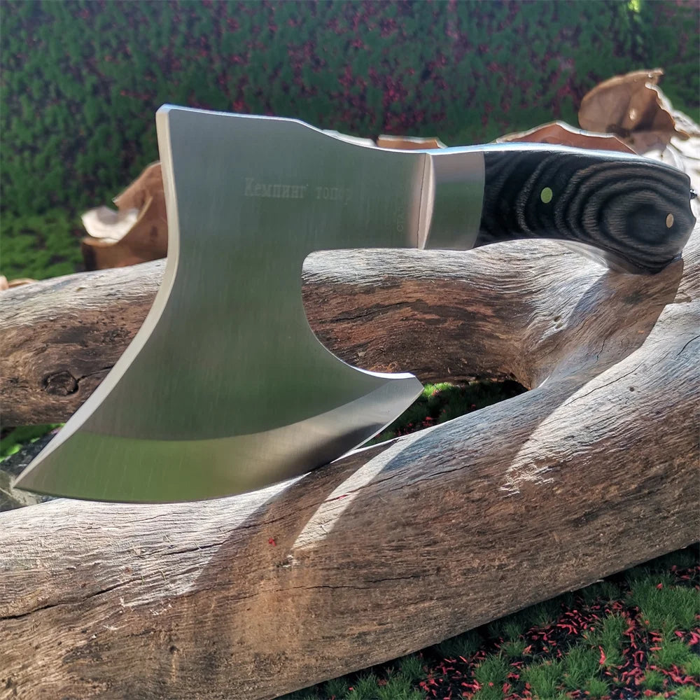 Wooden Handle Stainless Steel Survival Axe