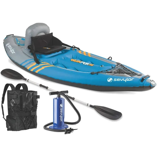 Inflatable One Person Kayak with Backpack Design