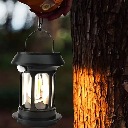 Type-C Rechargeable Solar Camping Lights, Dimmable Solar Powered Hand Lantern Waterproof
