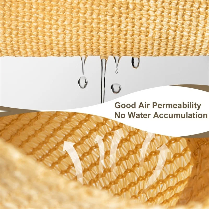 Beige HDPE Privacy Sunshade Net with 90 Percent UV Block