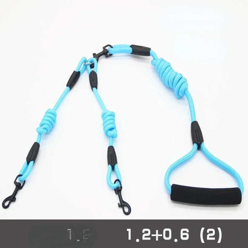 Double Dog Leash Coupler for Small Pets Nylon Twin Lead