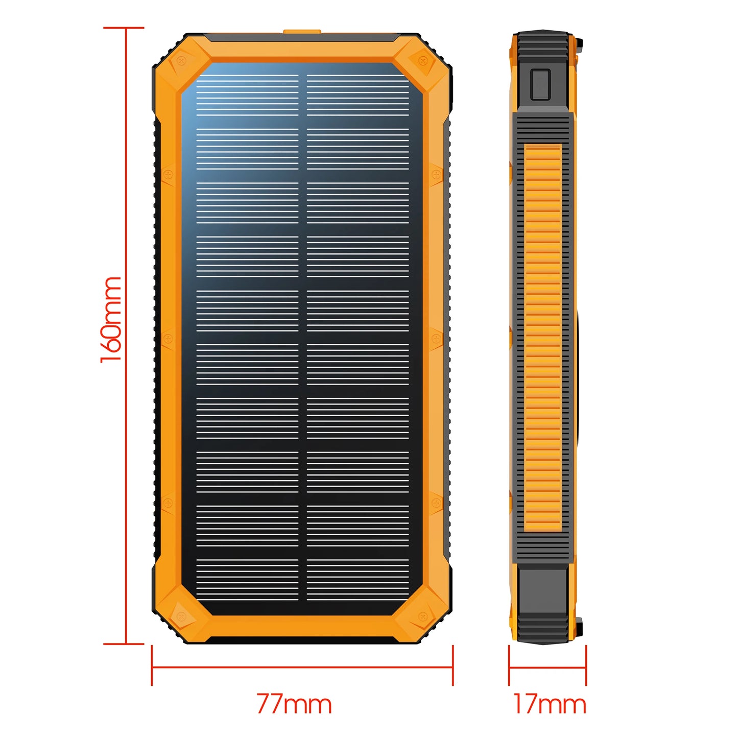 Solar Power Bank with Flashlight 20000mAh
