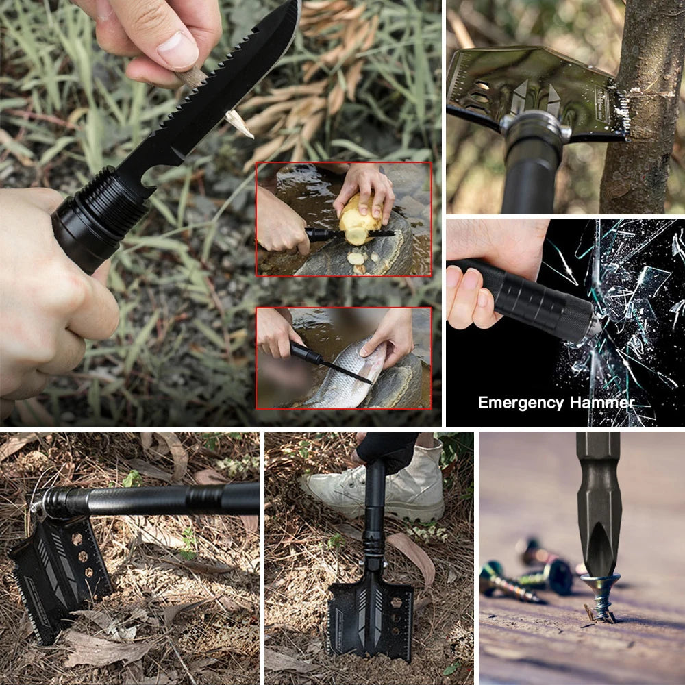 Multifunctional Folding Military Shovel Survival Tool Kit