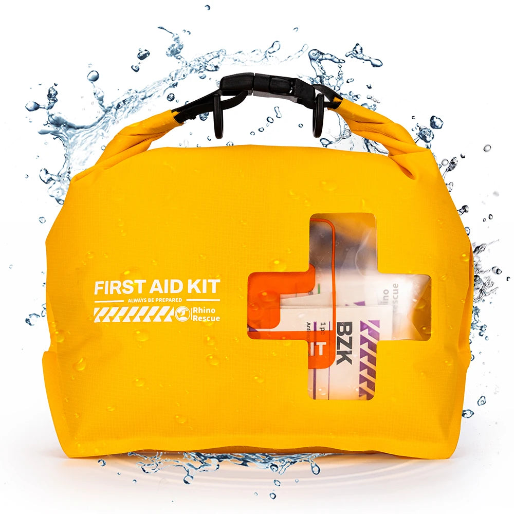 RHINO RESCUE Waterproof First Aid Kit, Lightweight, Emergency Survival Supplies for Outdoor Kayak & Swimming