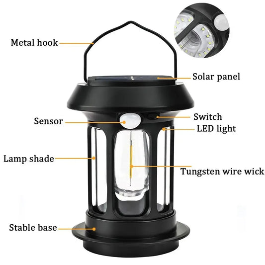 Solar Rechargeable Portable Camping Lantern Light