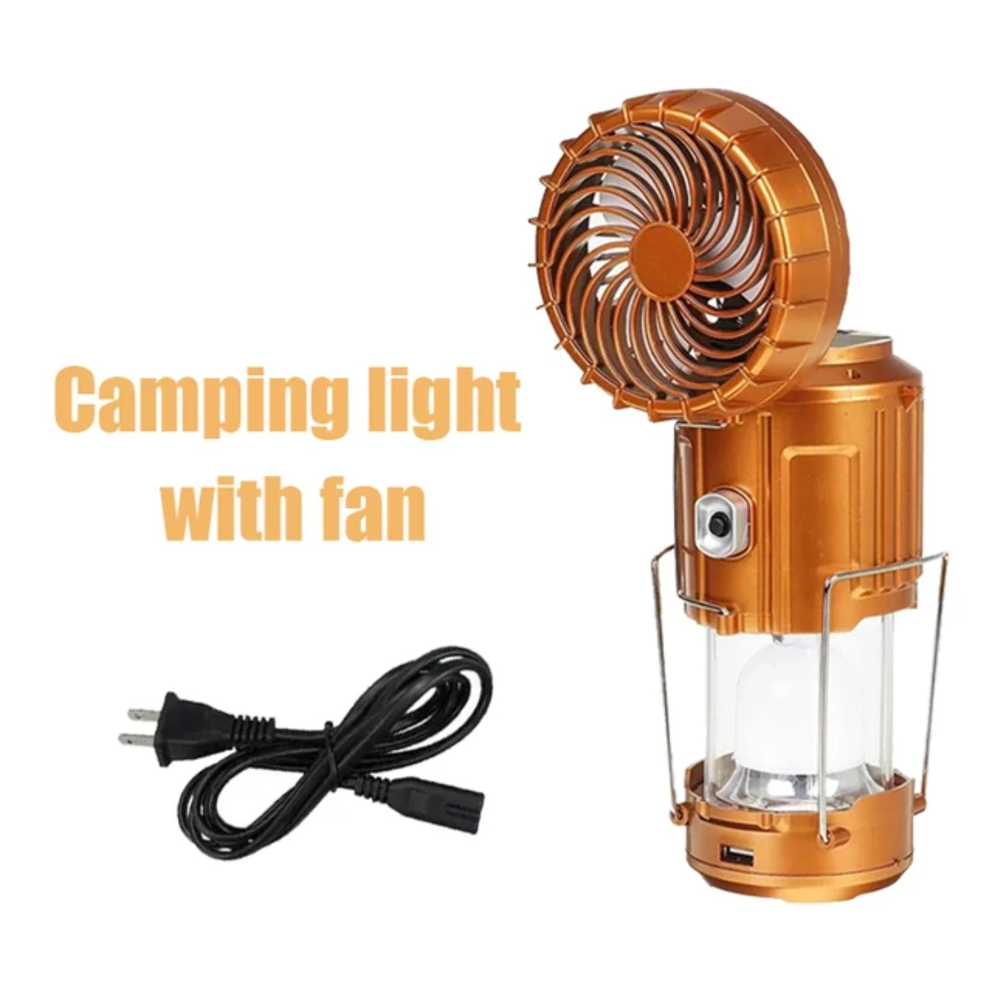 Rechargeable Solar Power Camping Light Fan Lantern