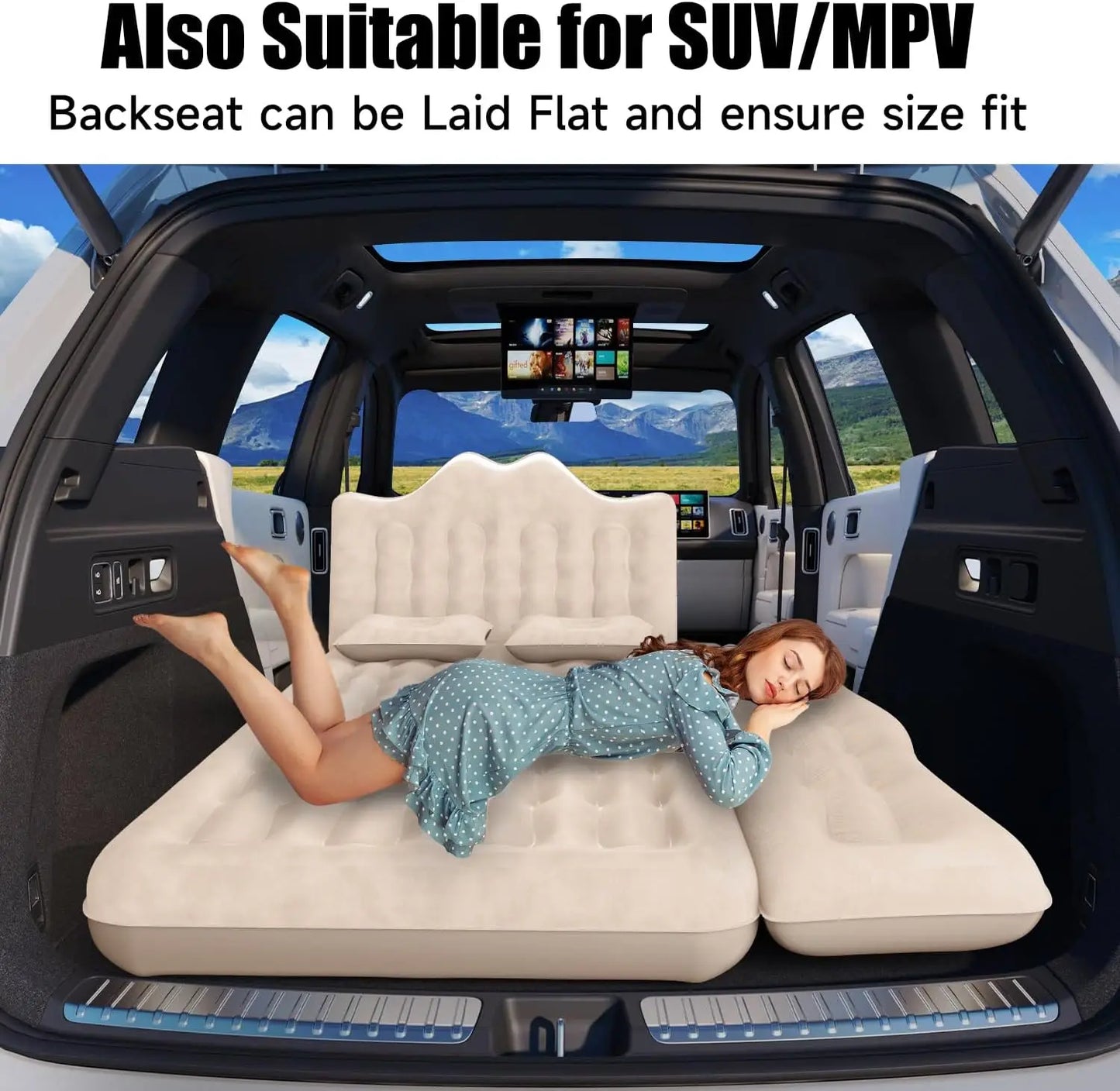 Inflatable SUV and Truck Air Mattress with 2 Pillows