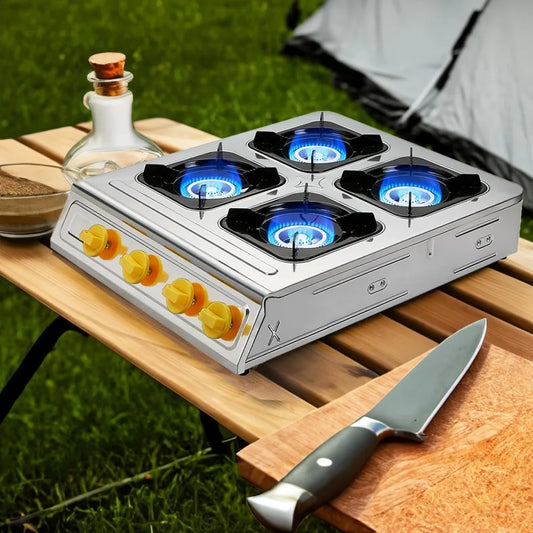 Portable 4 Burner Propane Gas Stove with Auto Ignition