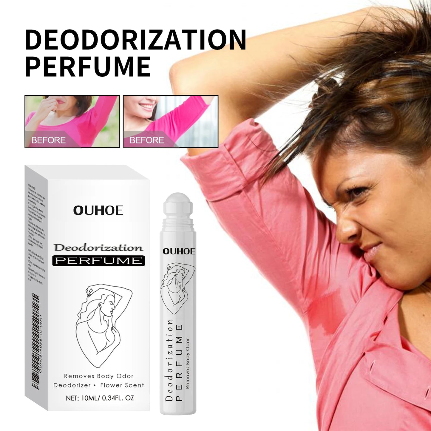 10ml Antiperspirant Roller Perfume for Underarm Freshness while Camping & Hiking