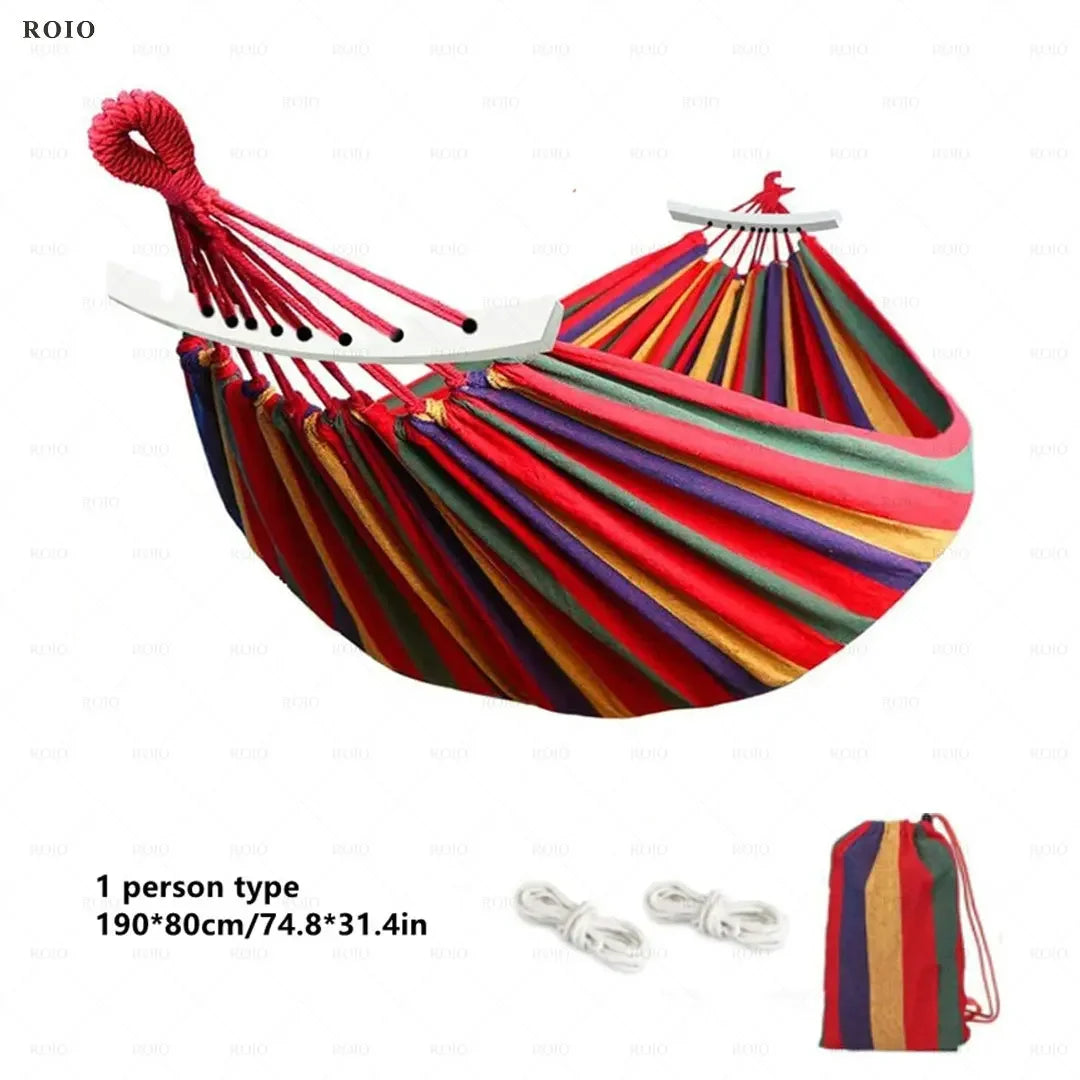 Durable Canvas Camping Hammock Single & Double with Travel Bag