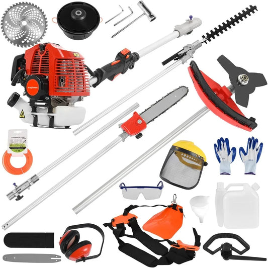5-in-1 Gas Powered Brush Cutter and Trimmer 52cc
