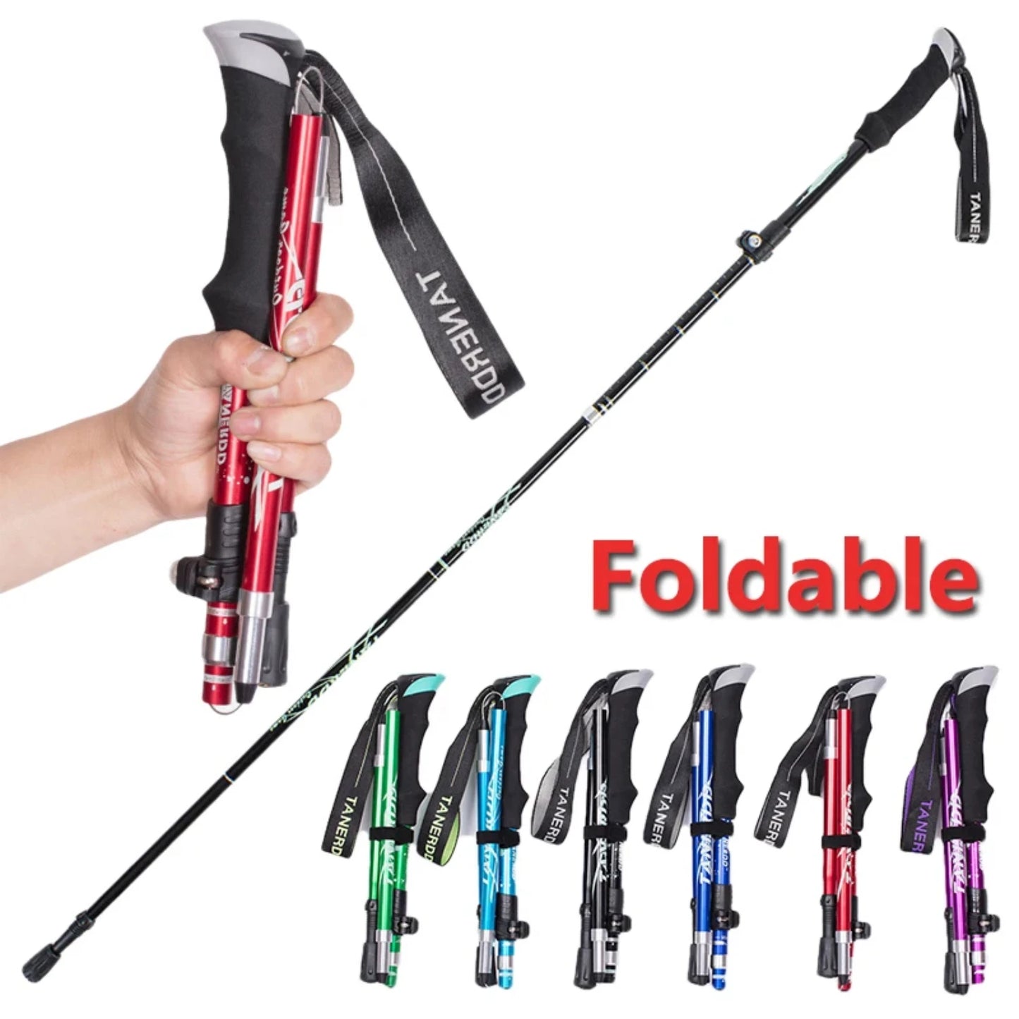 Trekking Stick Folding Poles Camping Ultralight Hiking Stick