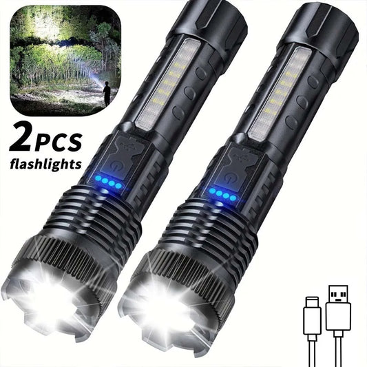 Rechargeable Zoomable Flashlights for Emergency and Camping