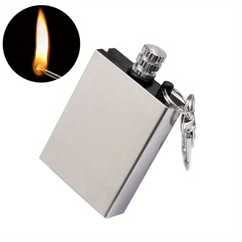 12 Pieces Metal Permanent Match Fire Starter Keychain Set