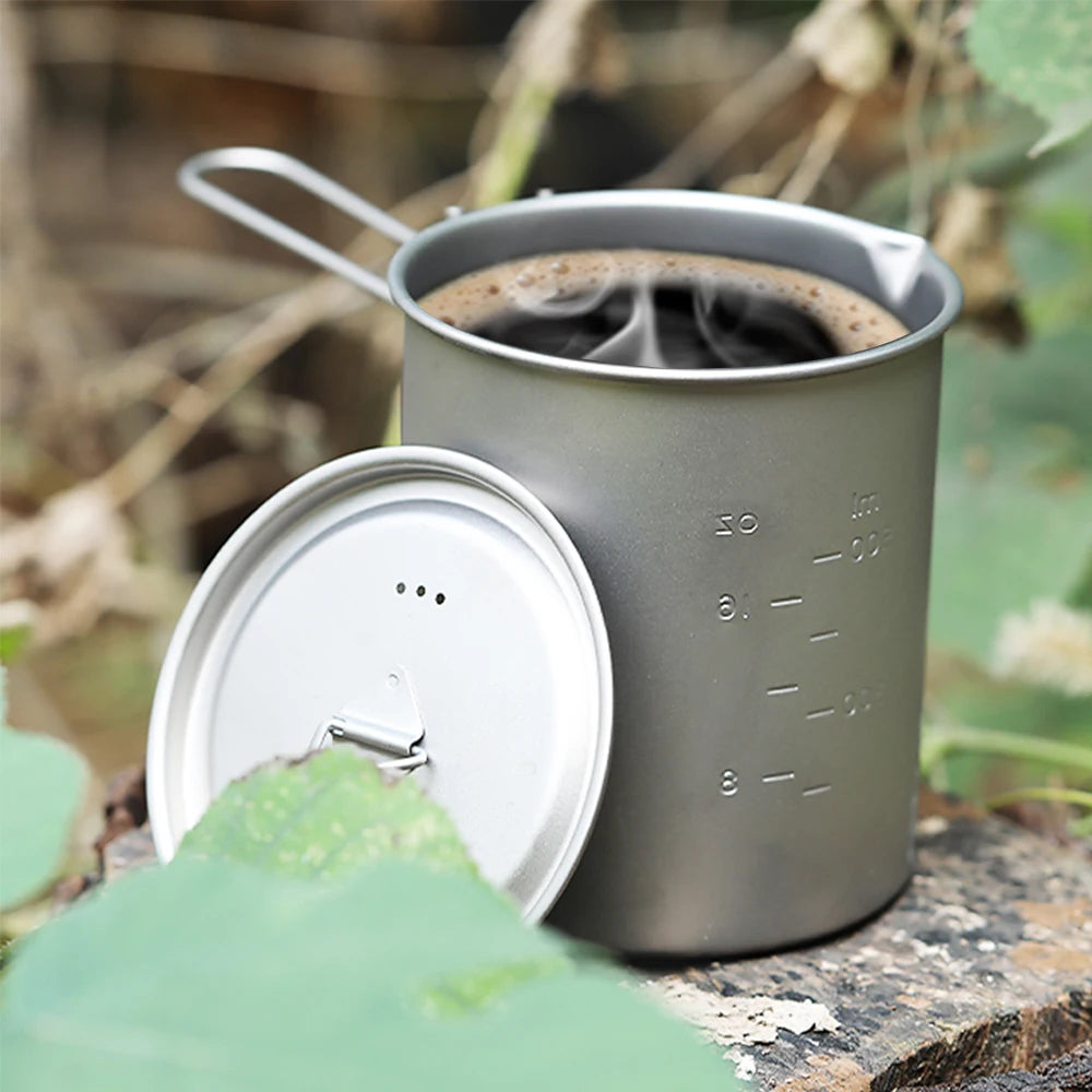 Water/Coffee Cup with Lid and Handle Outdoor Camping