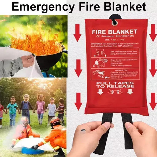 Fiberglass Fire Blanket Emergency Flame Retardant Suppression Safety Cover