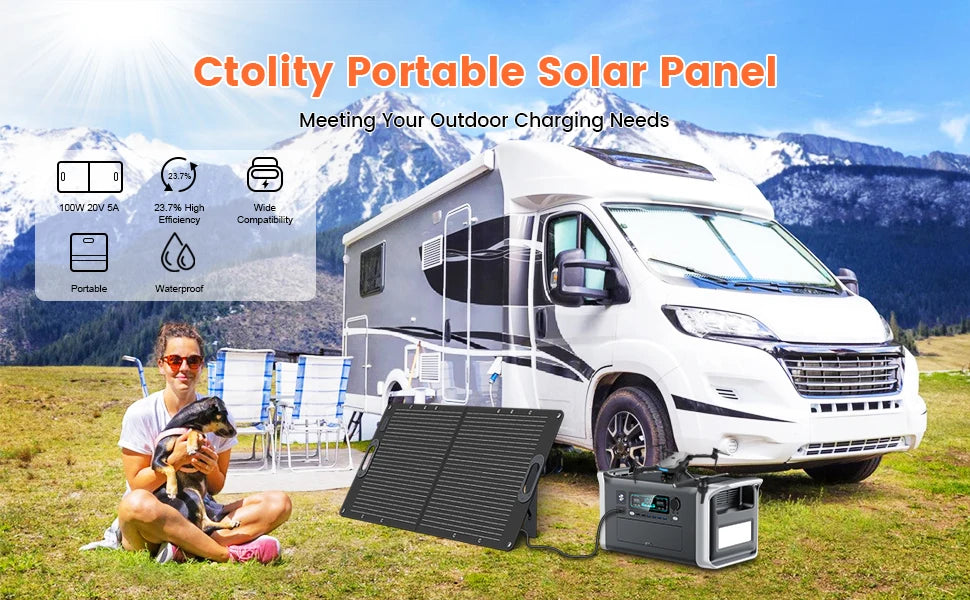 Foldable 100W Portable Solar Panel