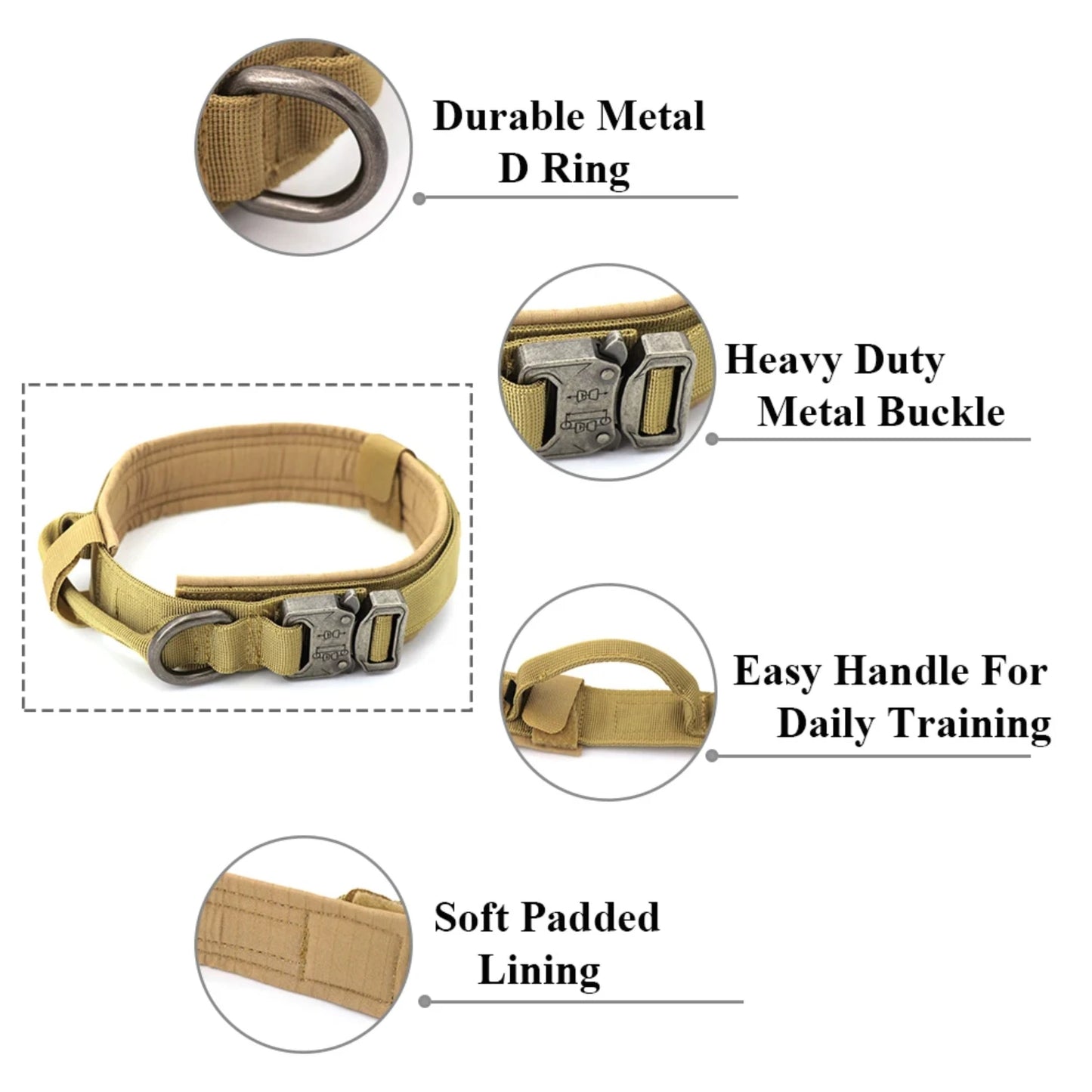 Adjustable Military Dog Training Collar and Leash Set