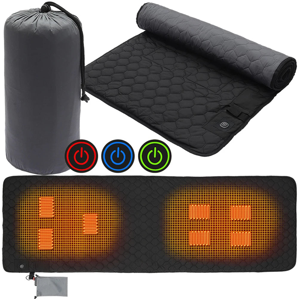 USB Heated Sleeping Mat Foldable Camping Warm Pad