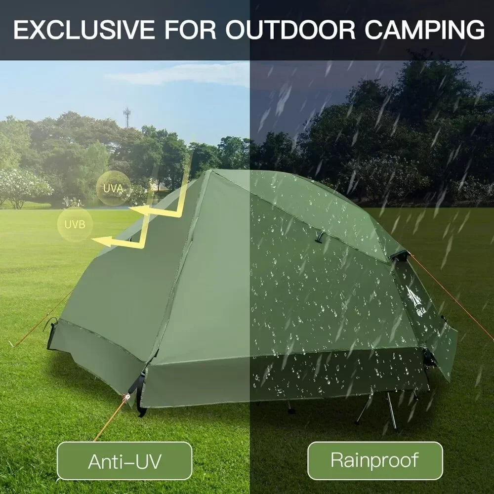Waterproof 1 Person Off Ground Camping Cot Tent Combo