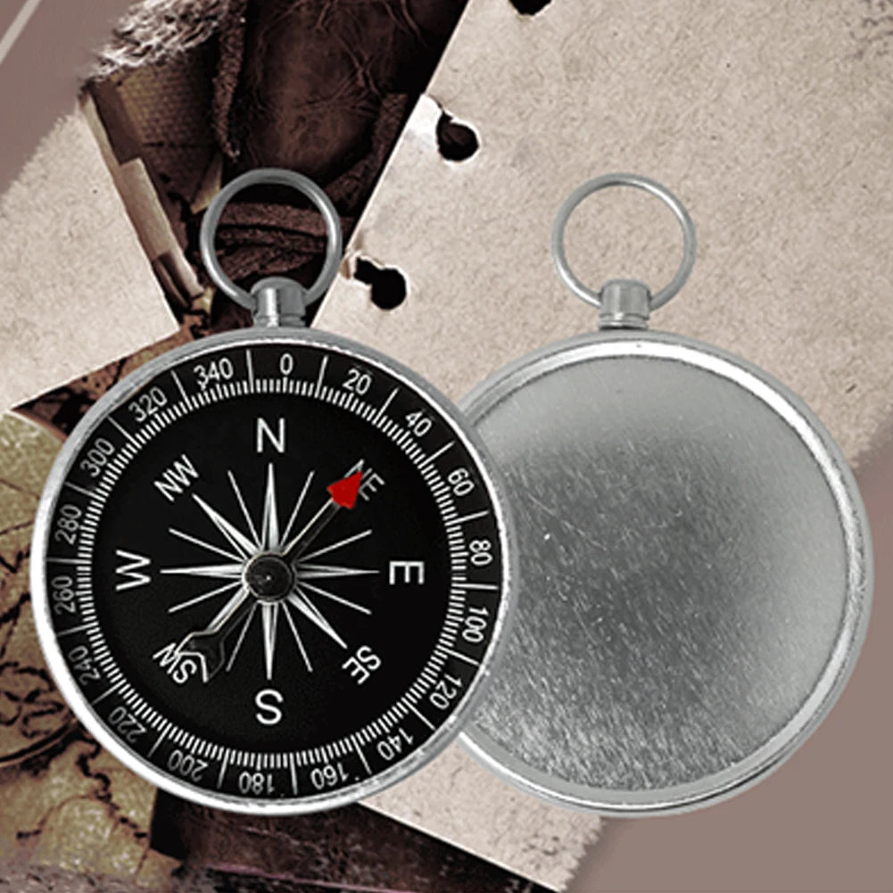 Outdoor Aluminum Alloy Navigation Compass Keychain for Camping and Hiking