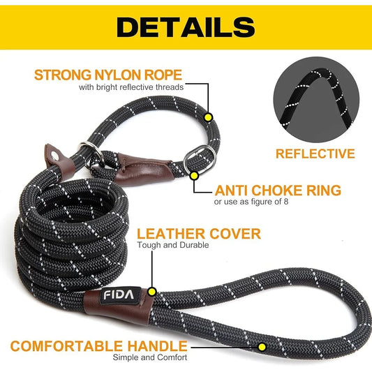 Reflective No Pull Dog Leash with Anti Choke Ring