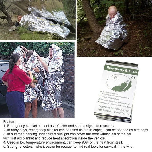 1 to 10 Pieces Emergency Thermal Foil Rescue Blanket Set