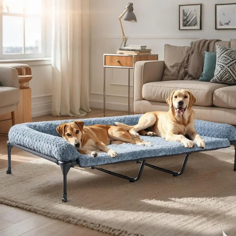 Cooling Elevated Dog Bed + Removable Deluxe Plush Pillow Cushion